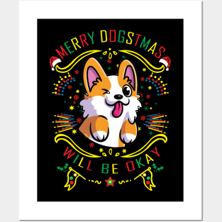 Merry Dogstmas And Merry Xmas Posters and Art
